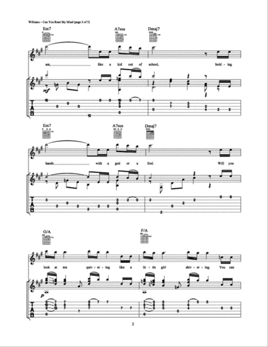Can You Read My Mind? Can You Read My Mind? Guitar Tablature scores gallery preview page 2