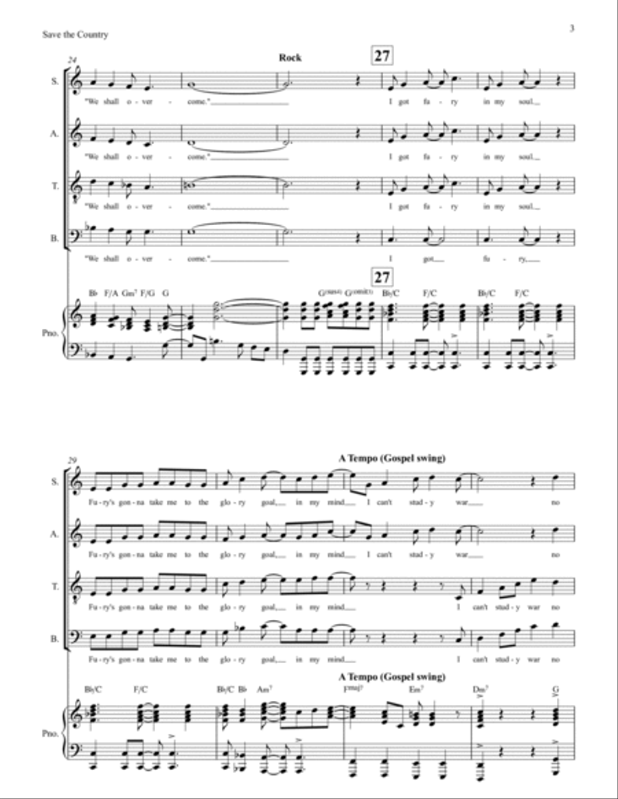 Save The Country Save The Country 4-Part scores gallery preview page 3