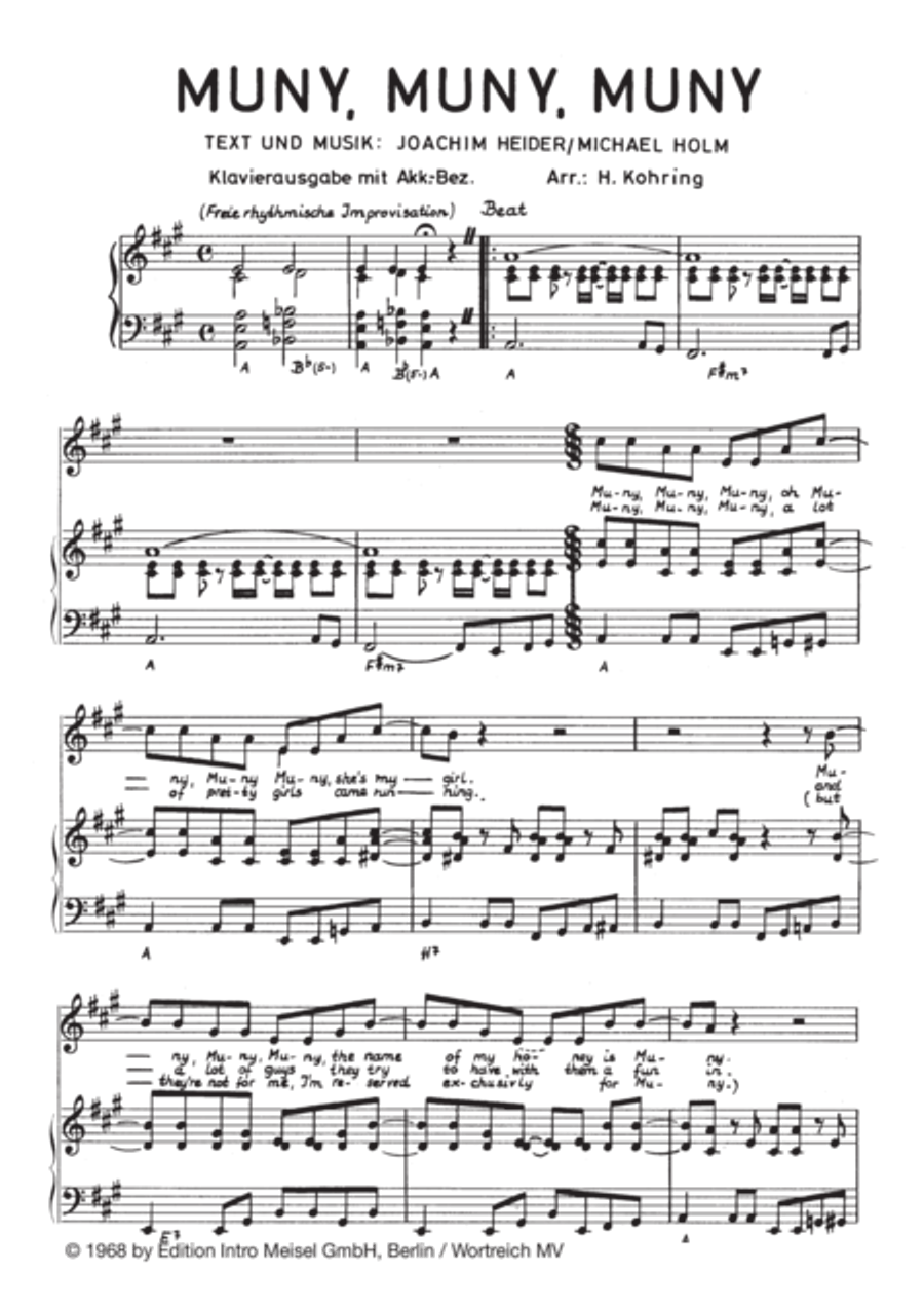 Muny, Muny, Muny Muny, Muny, Muny Piano, Vocal scores gallery preview page 3