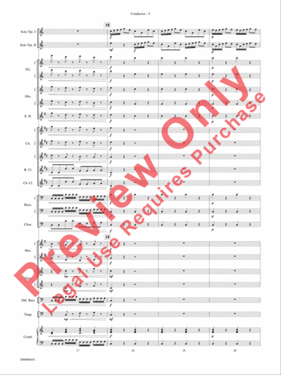 Concerto in C Major for Two Trumpets (I. Allegro, II. Largo, III. Allegro) Concert Band scores gallery preview page 9
