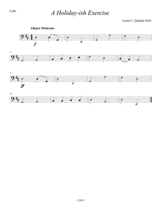 A Holidayish Exercise, for beginning string orchestra. SCORE & PARTS.