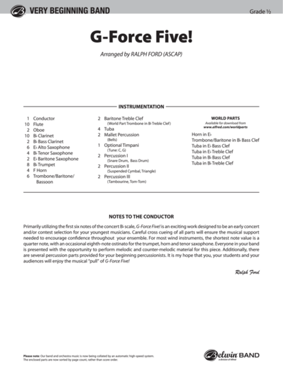 G-Force Five! G-Force Five! Concert Band scores gallery preview page 2