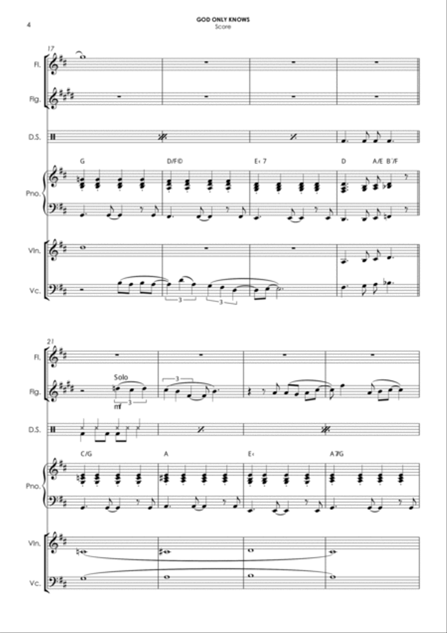 God Only Knows Small Ensemble scores gallery preview page 4
