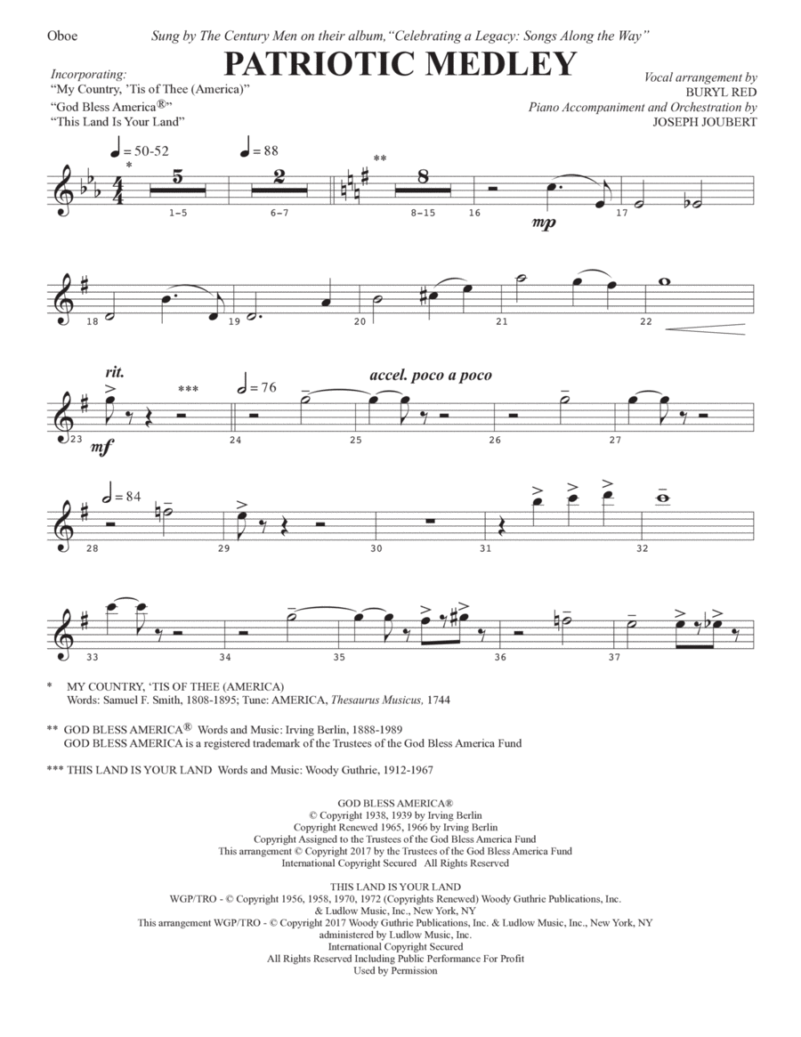 Patriotic Medley - Oboe Choir scores gallery preview page 1