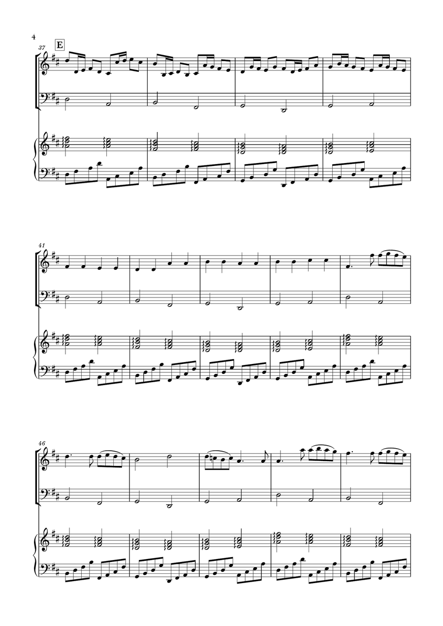 Canon in D for Violin, Cello and Piano Piano Trio scores gallery preview page 4