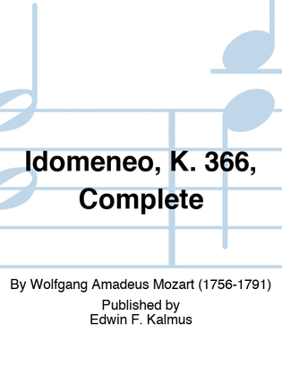 Book cover for Idomeneo, K. 366, Complete