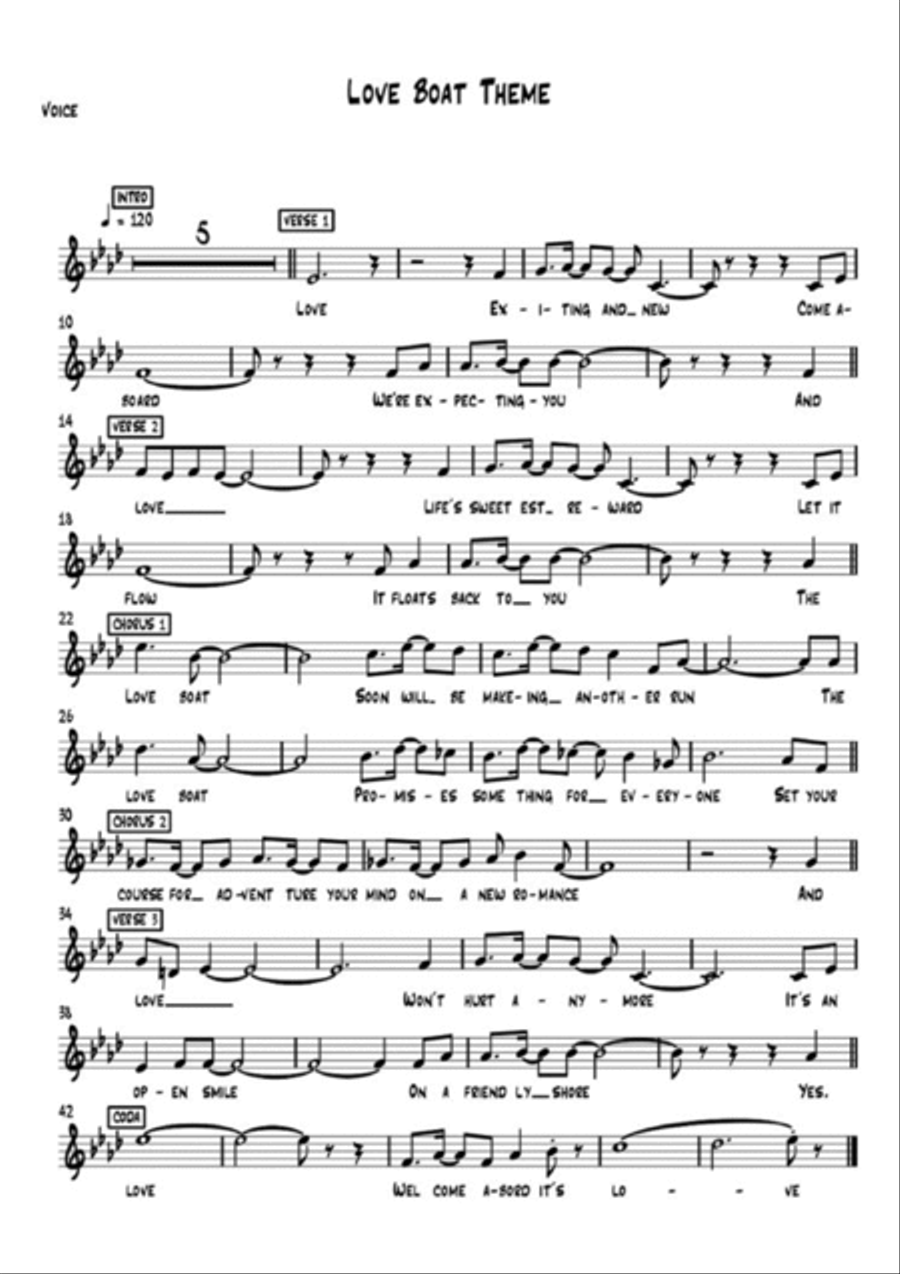 Love Boat Theme Bass Guitar scores gallery preview page 3
