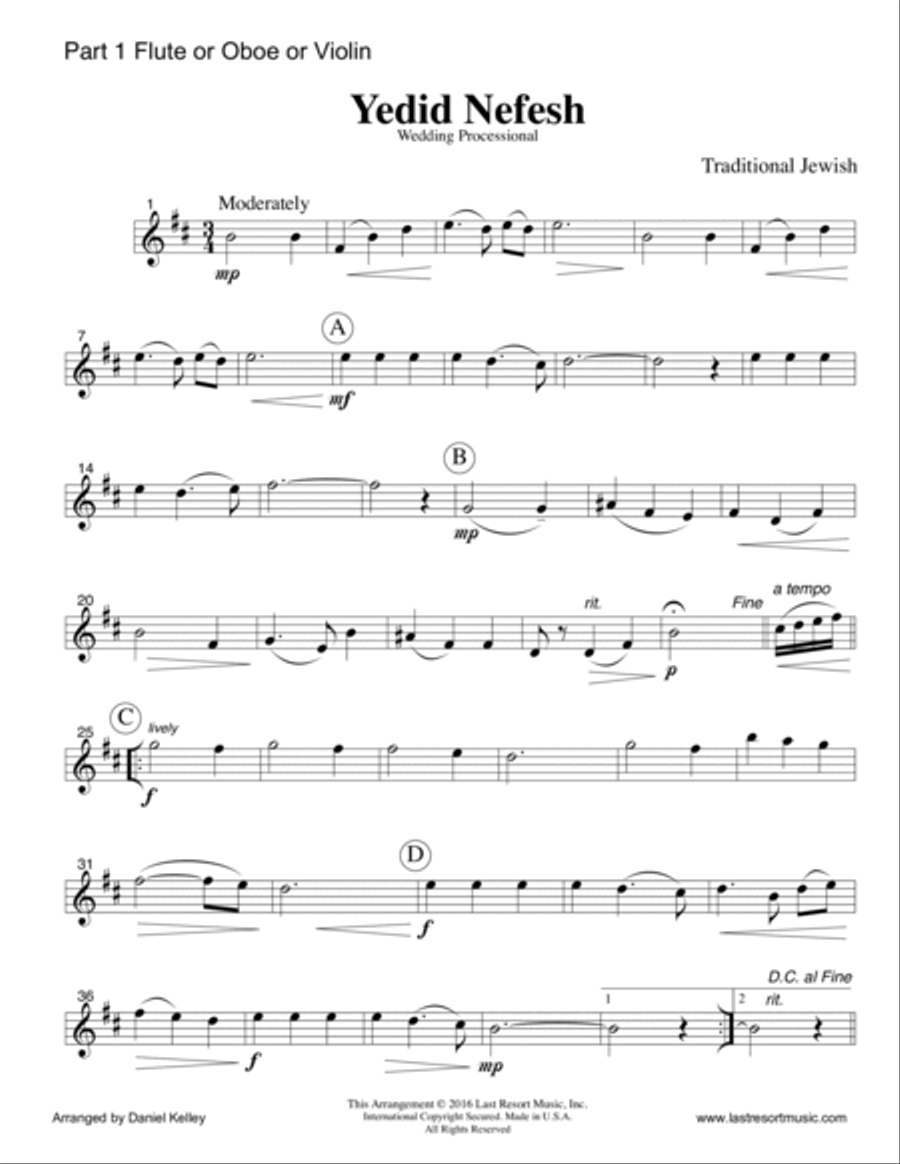 Yedid Nefesh for String Quartet or Piano Quintet Chamber Orchestra scores gallery preview page 4