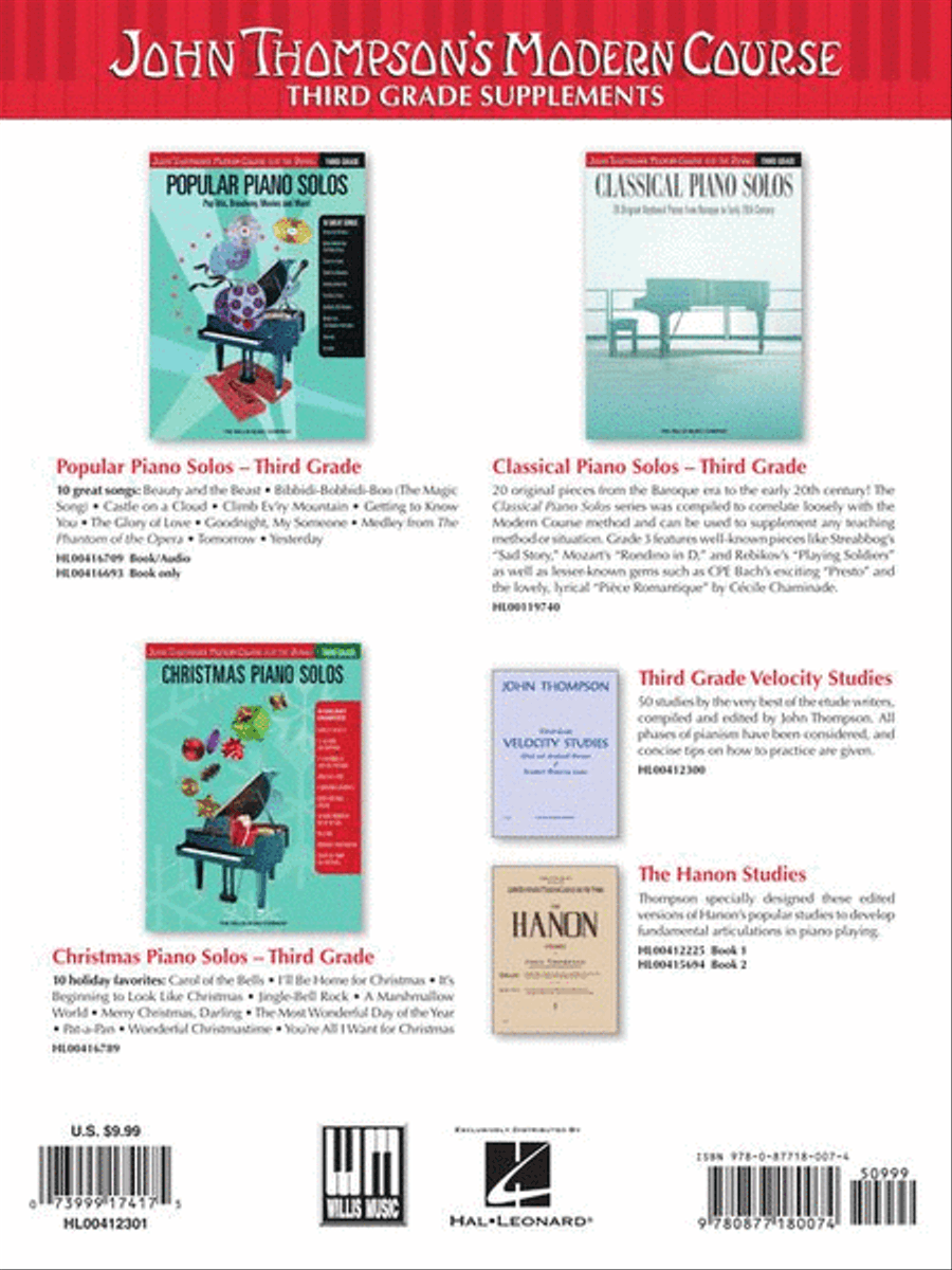 John Thompson's Modern Course for the Piano – Third Grade (Book Only) Piano Method scores gallery preview page 10