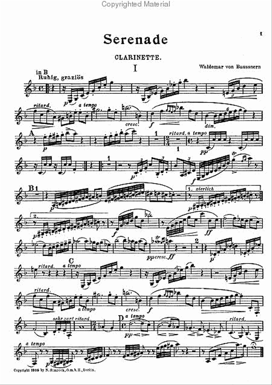 Serenade Serenade Clarinet scores gallery preview page 3
