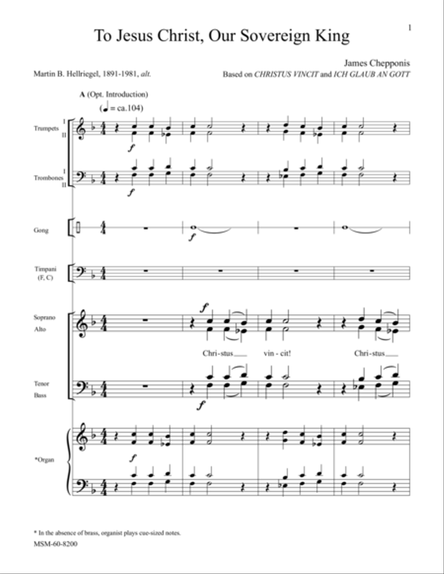 To Jesus Christ, Our Sovereign King Choir scores gallery preview page 1