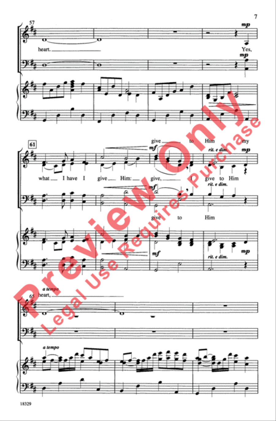 In the Bleak Midwinter 4-Part scores gallery preview page 7