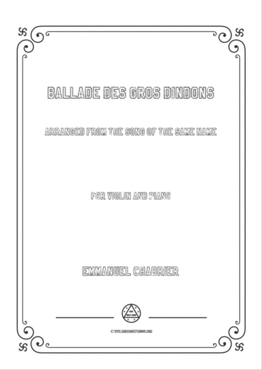 Chabrier-Ballade des gros dindons,for Violin and Piano Voice scores gallery preview page 1