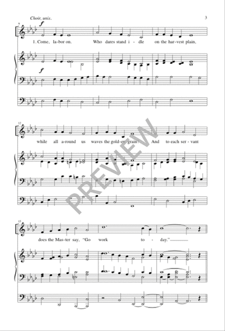 Come, Labor On 4-Part scores gallery preview page 2