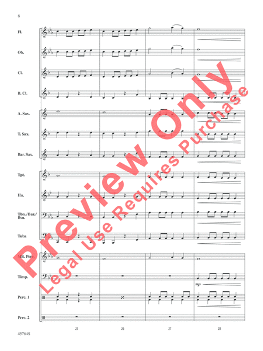Dawn Over King's Valley Dawn Over King's Valley Concert Band scores gallery preview page 9