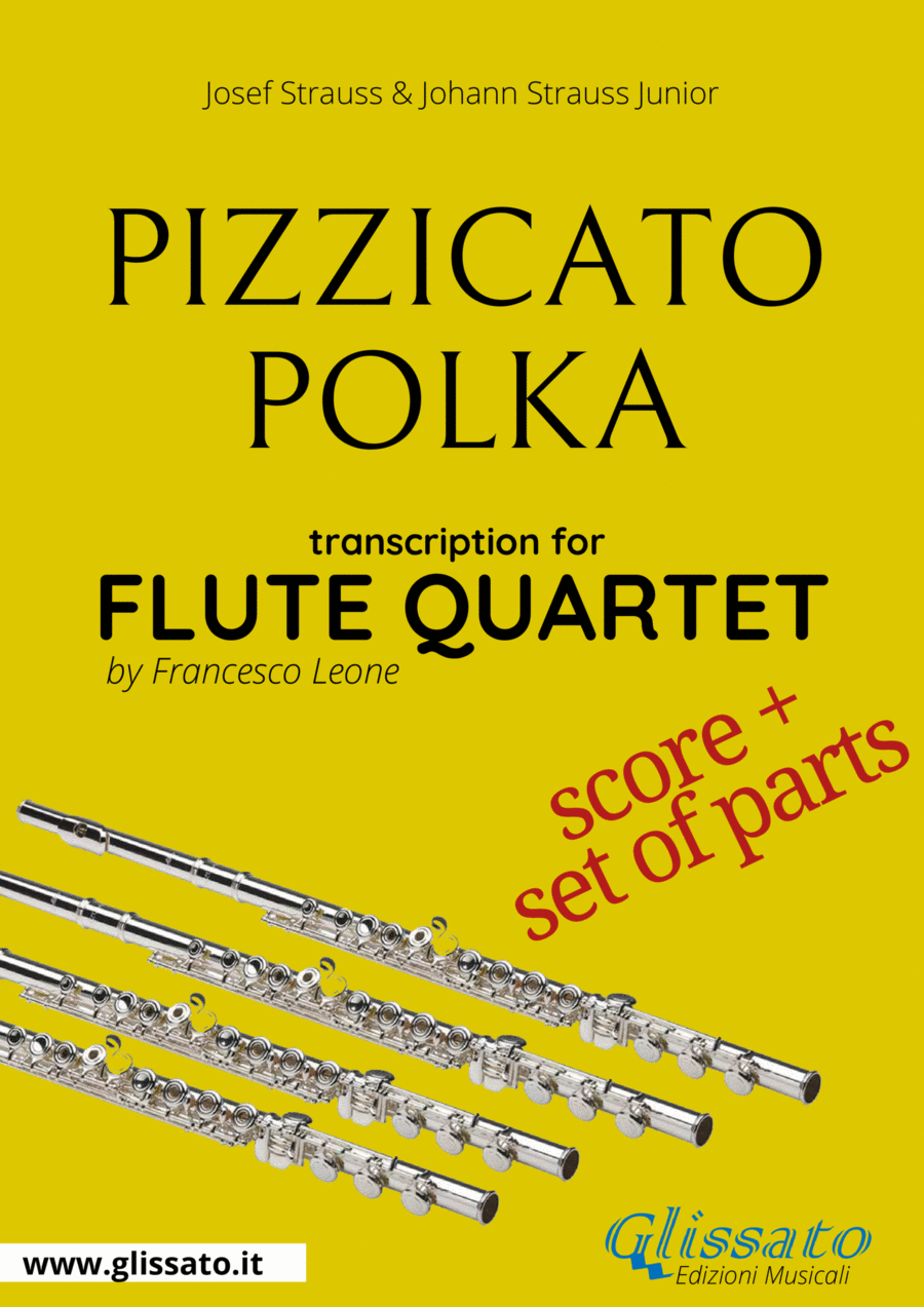 Pizzicato polka - Flute Quartet (score & parts) image number null
