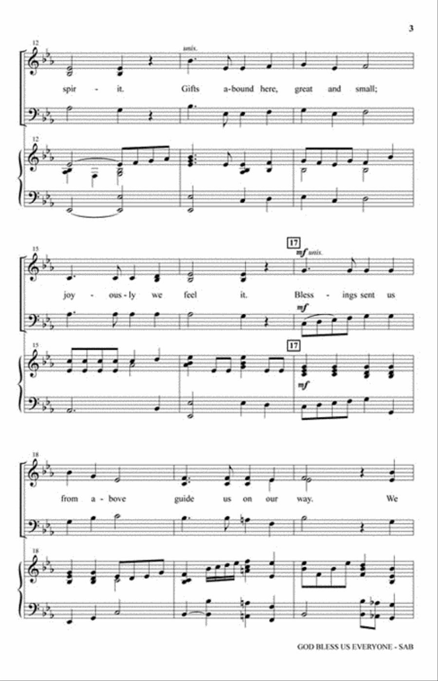 God Bless Us Everyone 3-Part scores gallery preview page 3