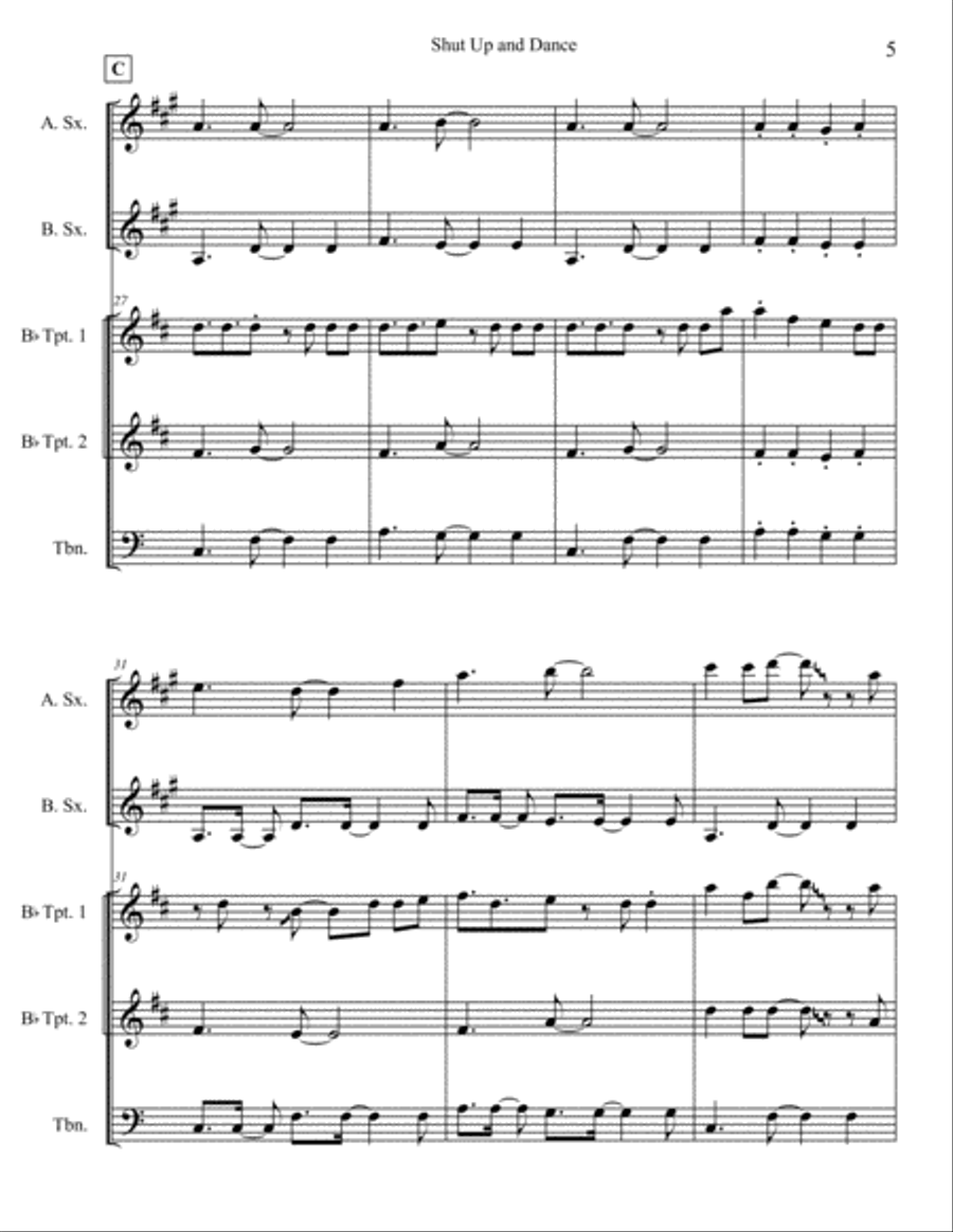 Shut Up And Dance Small Ensemble scores gallery preview page 6