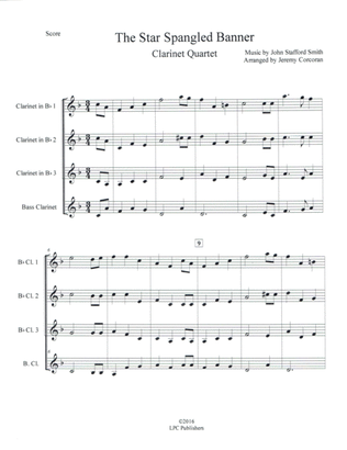 The Star Spangled Banner for Clarinet Quartet