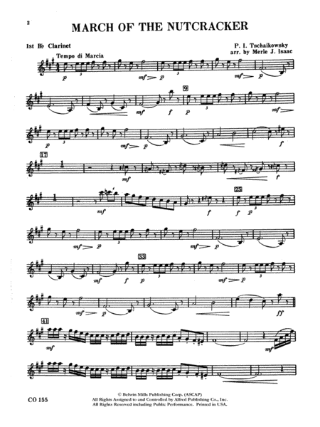 Nutcracker Ballet, Set II ("March of the Nutcracker" and "Trepak"): 1st B-flat Clarinet