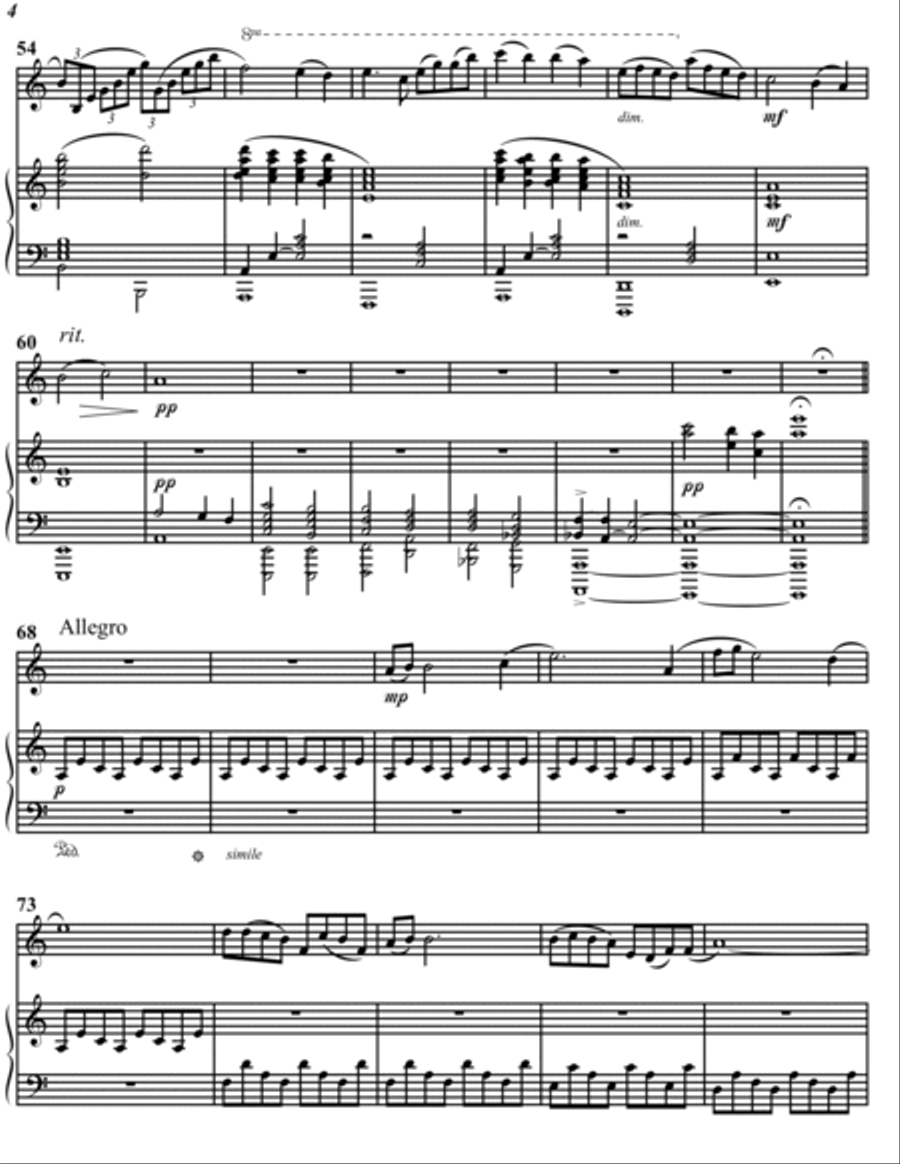 Andante and Allegro for Violin and Piano Violin Solo scores gallery preview page 5