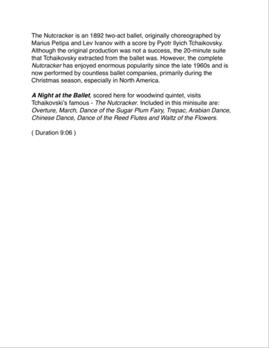 A Night at the Ballet - The Nutcracker for Woodwind Quintet Woodwind Quintet scores gallery preview page 2