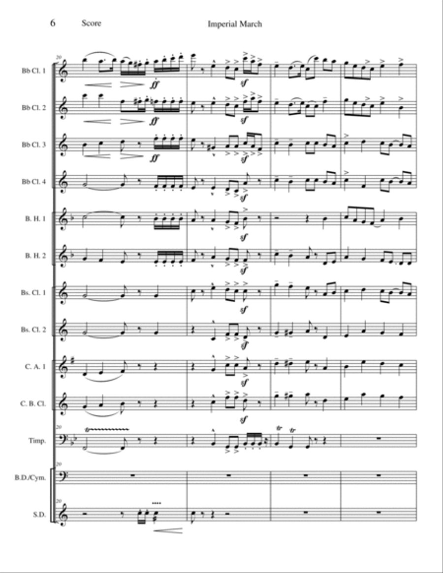 Imperial March - Opus 32 Clarinet Choir scores gallery preview page 6