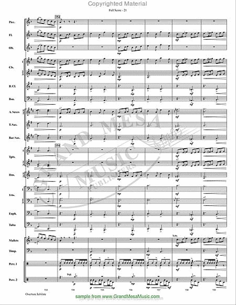 Overture Jubilate Concert Band scores gallery preview page 22