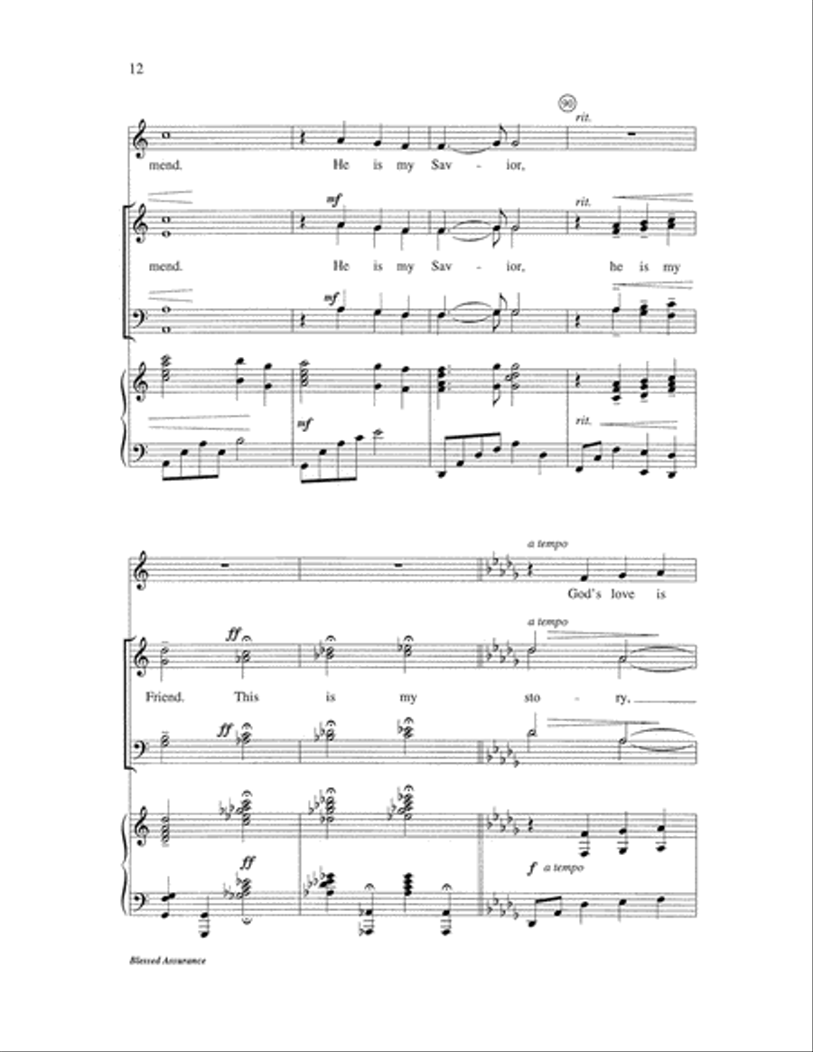Blessed Assurance Blessed Assurance 4-Part scores gallery preview page 12