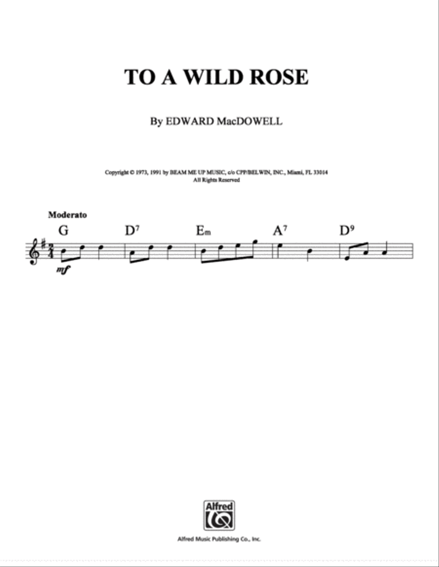To A Wild Rose To A Wild Rose School and Community scores gallery preview page 1