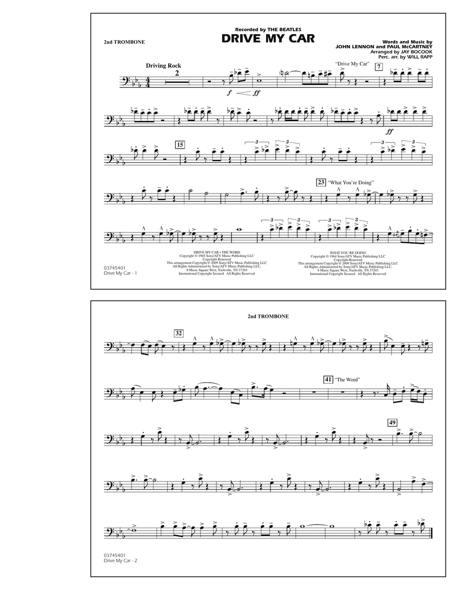 Drive My Car - 2nd Trombone