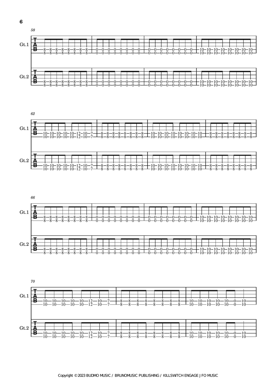 The End Of Heartache The End Of Heartache Guitar Tablature scores gallery preview page 6