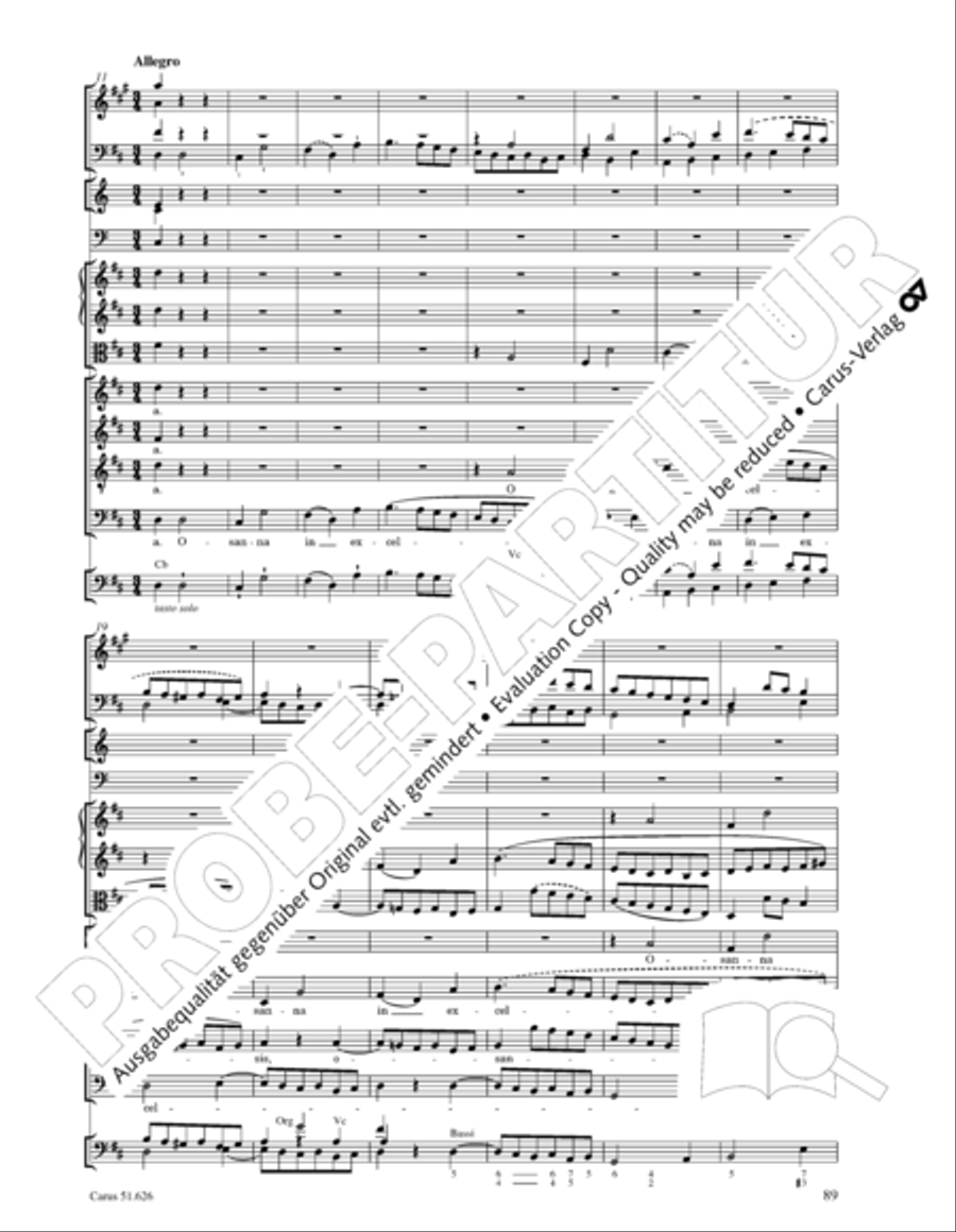 Missa longa in C major (Missa longa in C) 4-Part scores gallery preview page 101