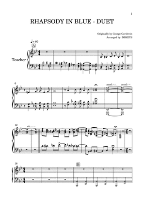 Rhapsody In Blue - Piano DUET (Teacher's part)