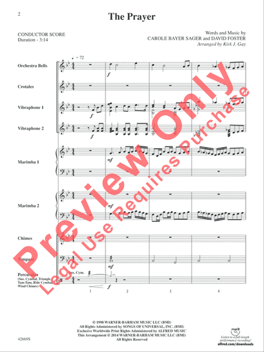 The Prayer Percussion Ensemble scores gallery preview page 3