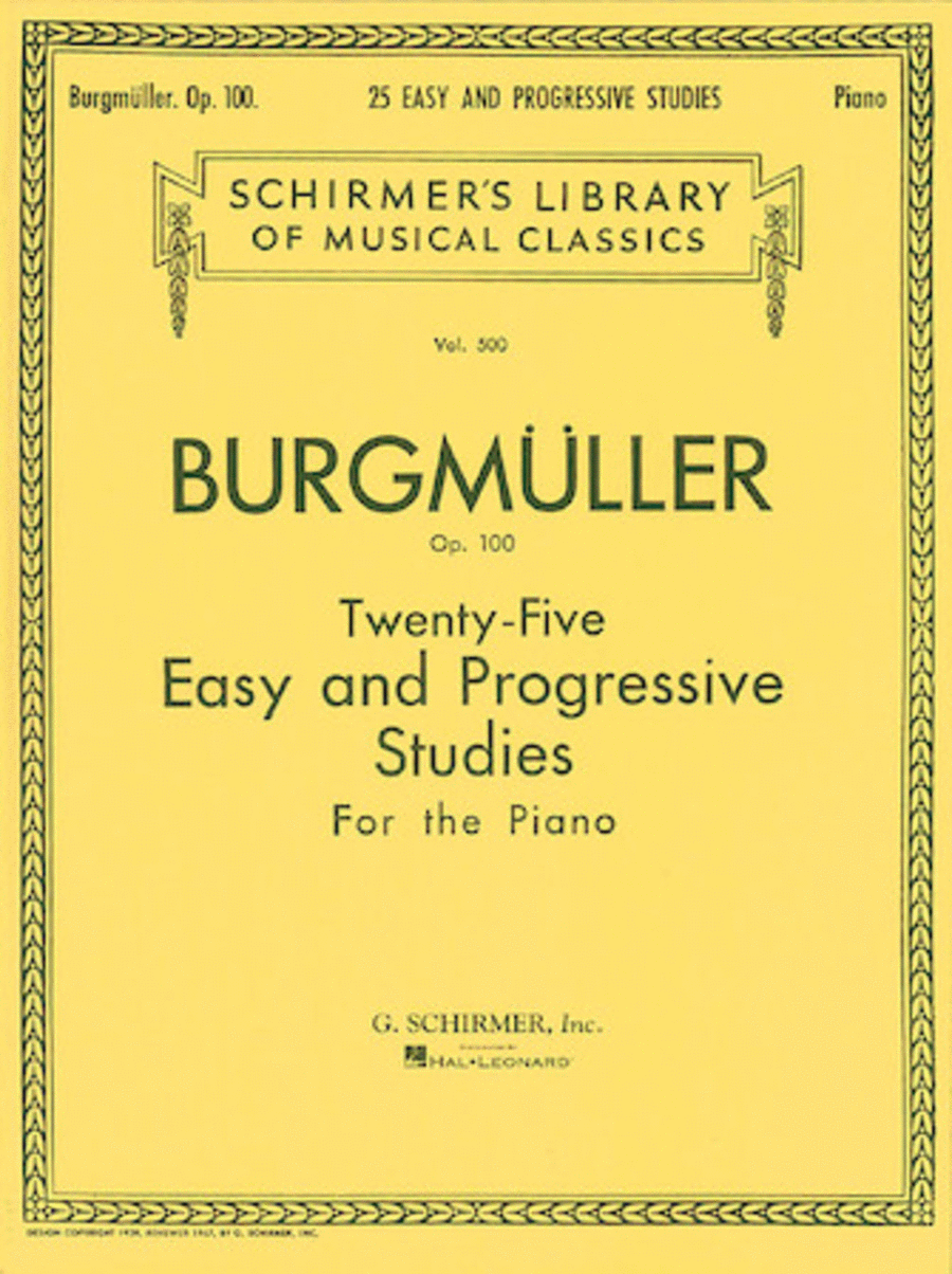 Book cover for Twenty-Five Easy and Progressive Studies for the Piano, Op. 100