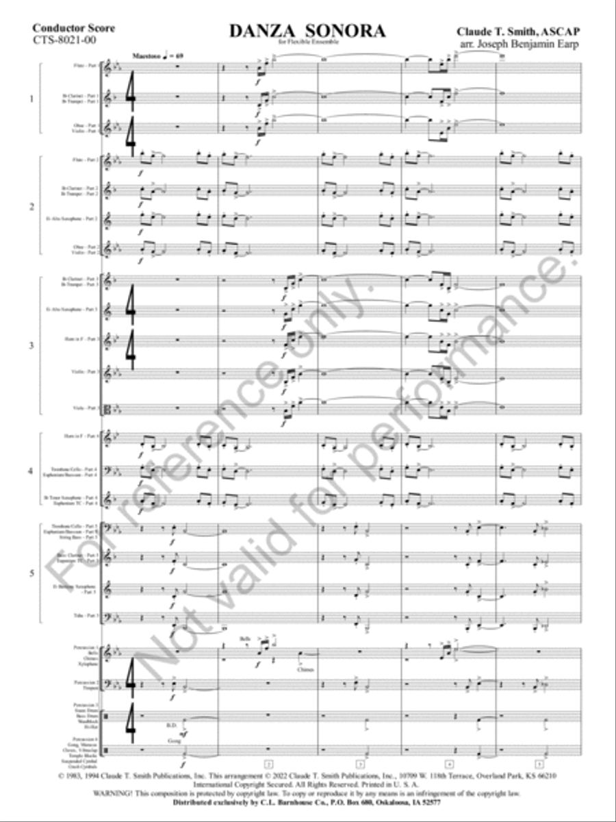 Danza Sonora Concert Band scores gallery preview page 4
