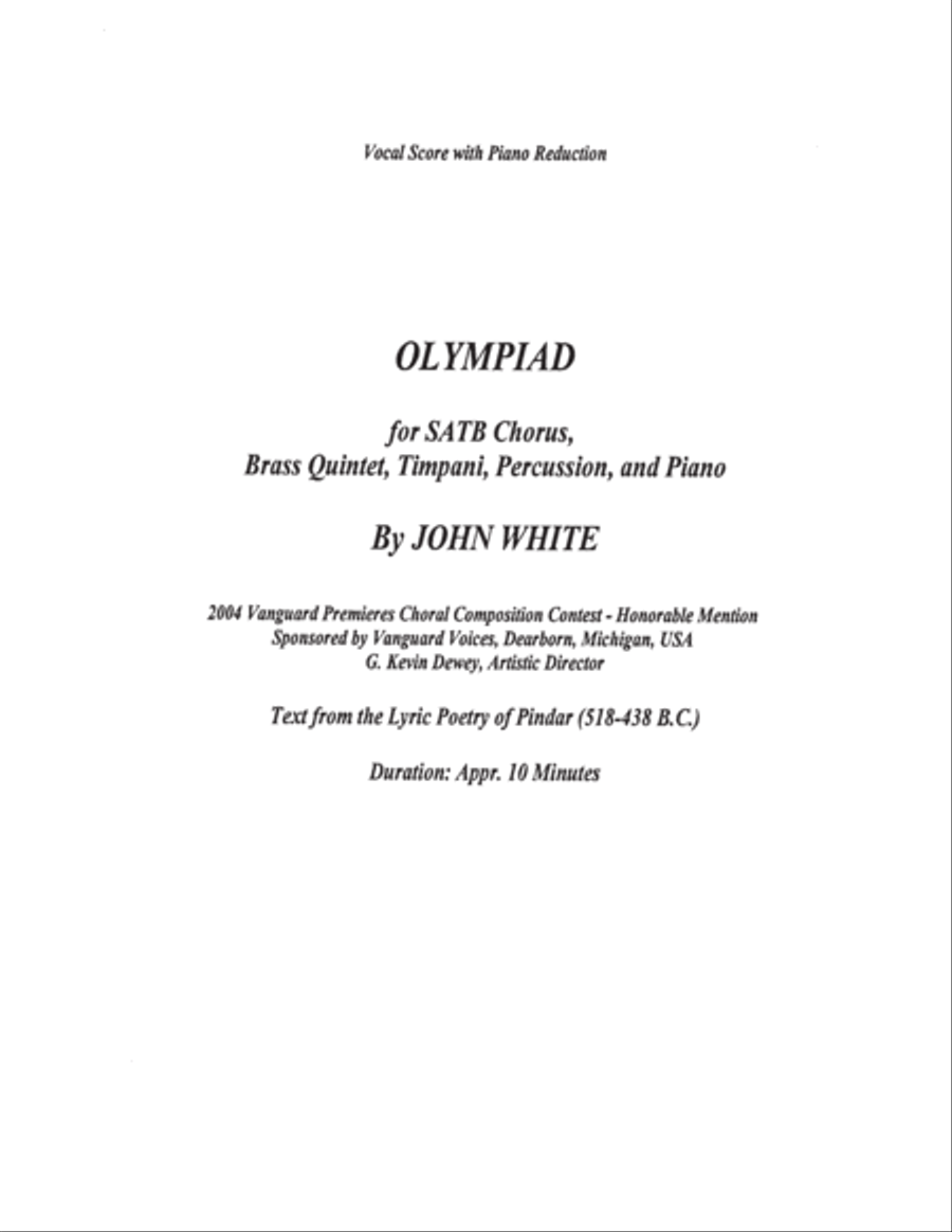 Olympiad (vocal score) image number null