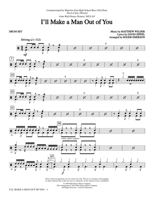 I'll Make a Man out of You (from Mulan) (arr. Roger Emerson) - Drums