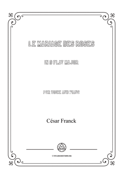 Franck-Le mariage des roses in D flat Major,for voice and piano image number null