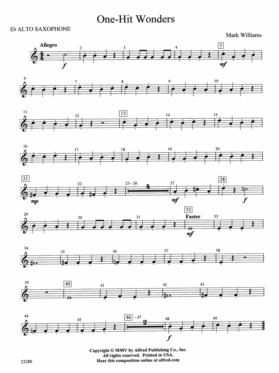 One-Hit Wonders: E-flat Alto Saxophone