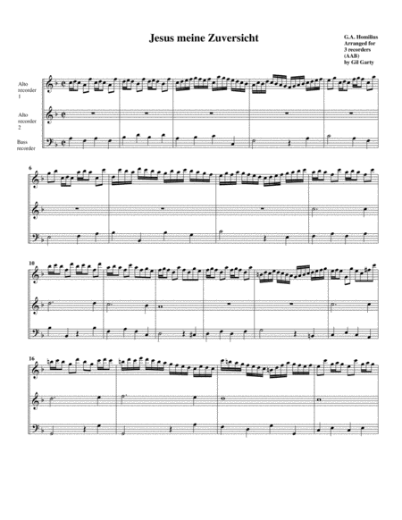 Jesus meine Zuversicht (arrangement for 3 recorders)