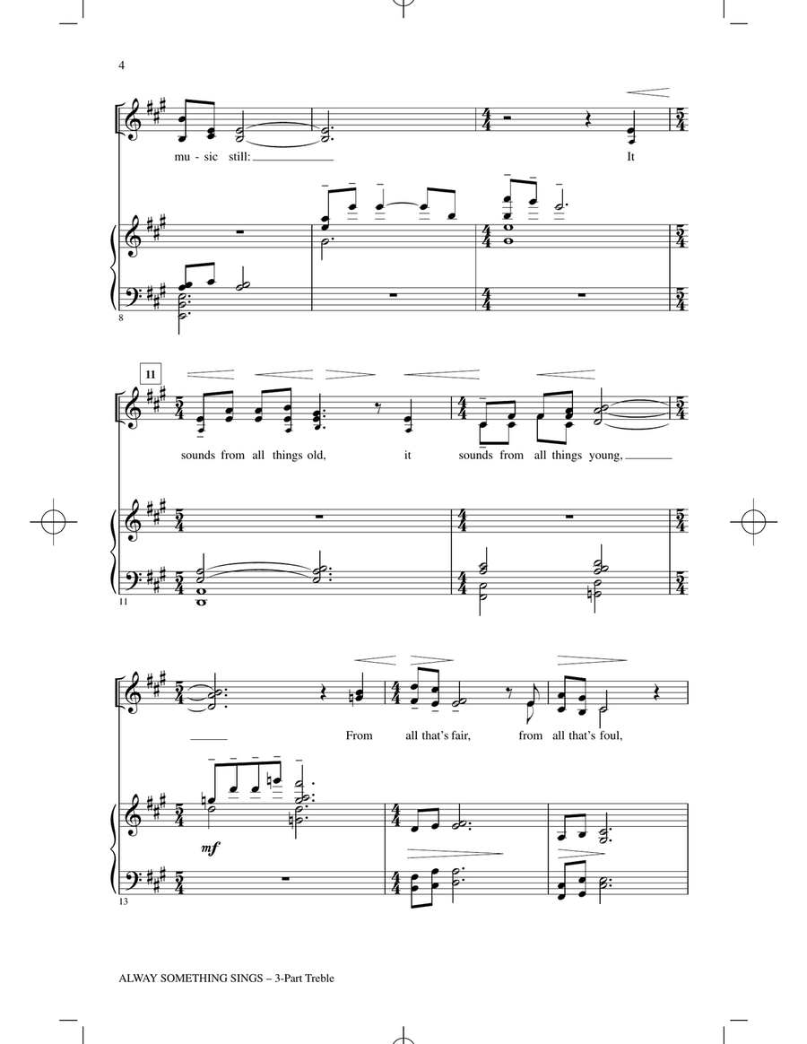 Alway Something Sings 3-Part scores gallery preview page 2