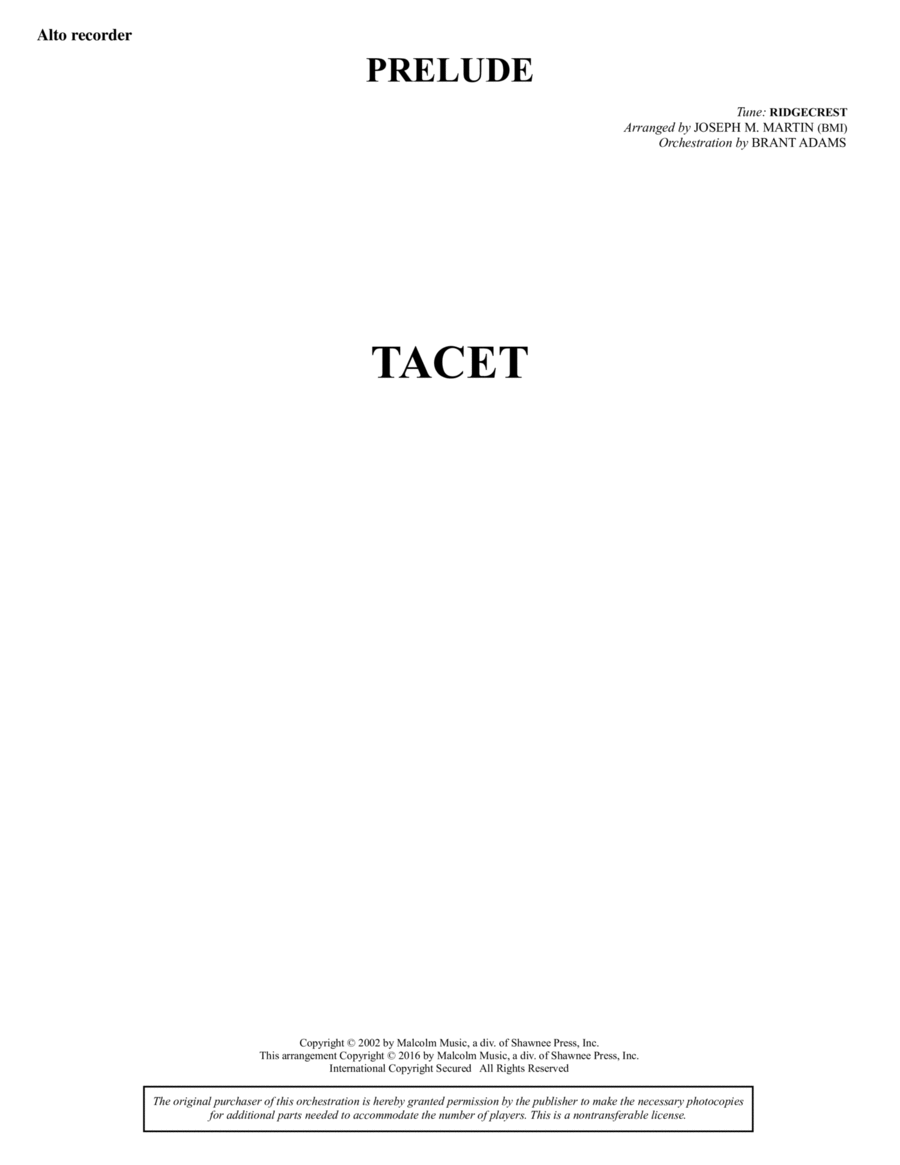 Sacred Places - Recorder Choir scores gallery preview page 1