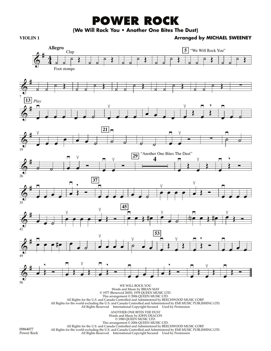 Power Rock - Violin 1 Orchestra scores gallery preview page 1