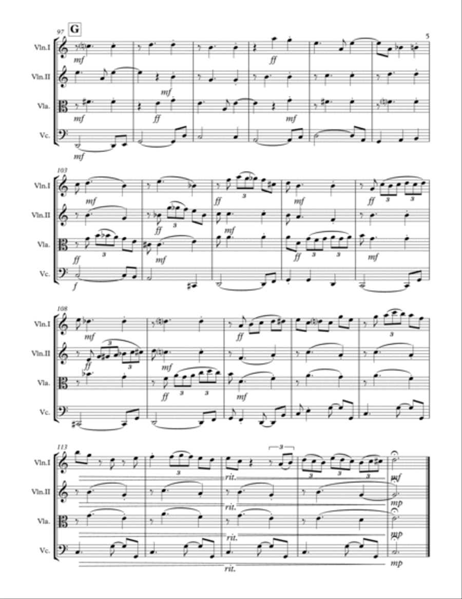 The Christmas Waltz String Quartet scores gallery preview page 6