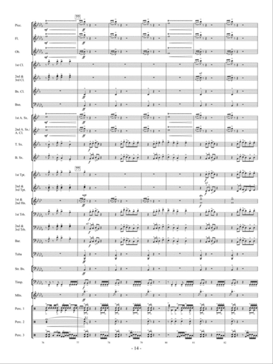 Legend of the Ancient Hero Concert Band scores gallery preview page 13