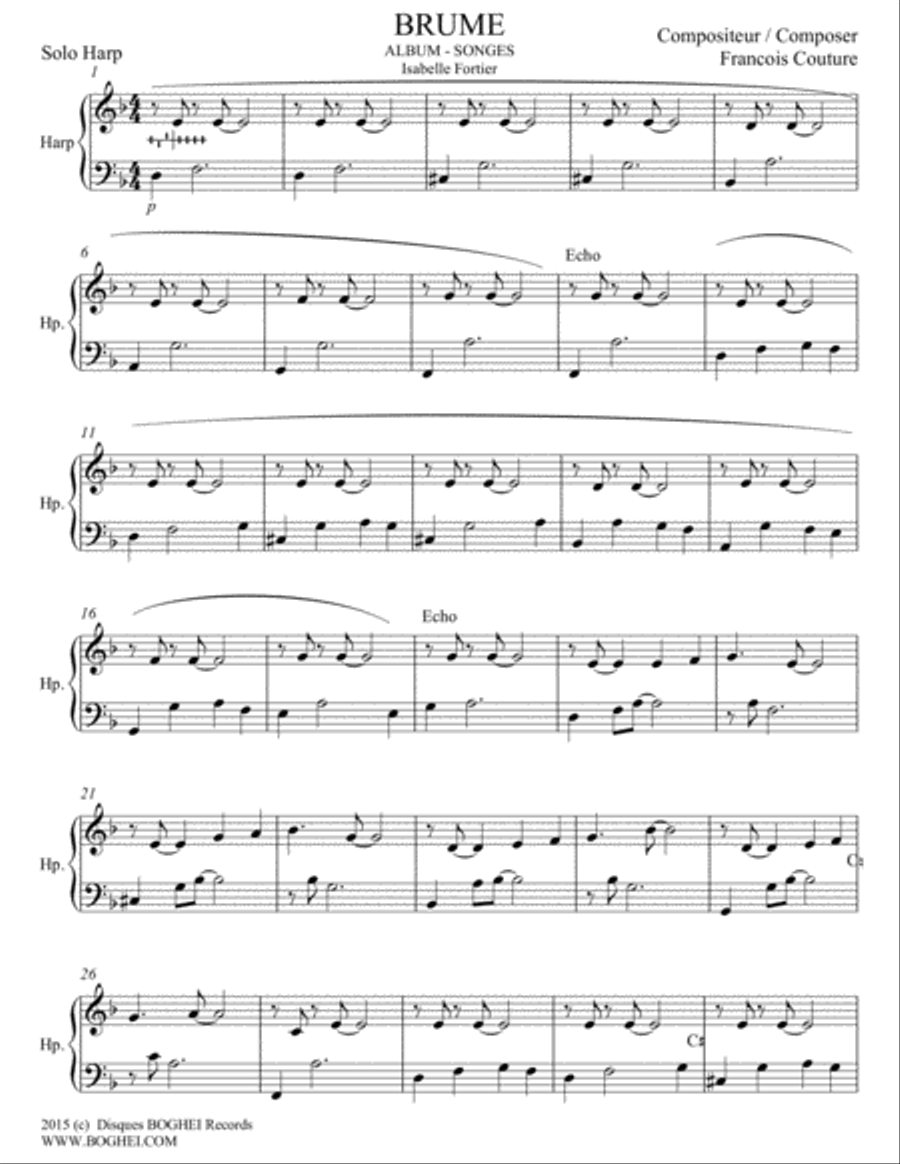 BRUME BRUME Harp scores gallery preview page 1