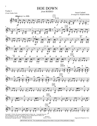 Hoe Down - Violin 3 (Viola Treble Clef)