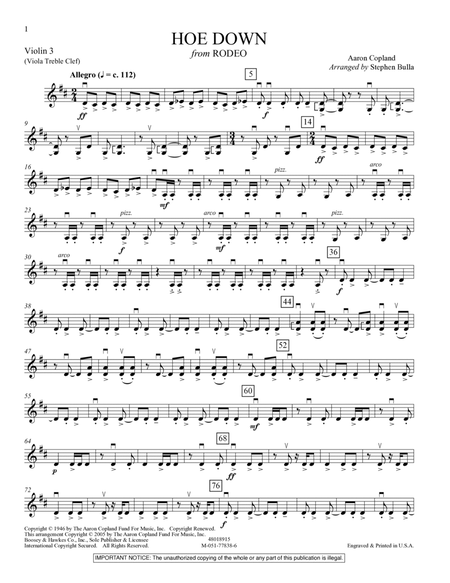 Hoe Down - Violin 3 (Viola Treble Clef)